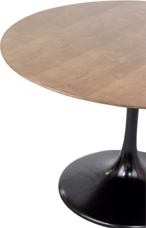 Modern Black Tulip 48" Round Walnut Dining Table