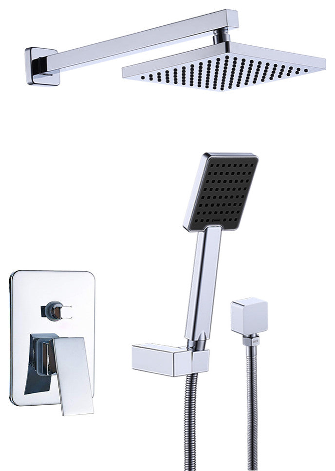 Rome Chrome Finish Rainfall Showerhead With Handheld Shower, 12"