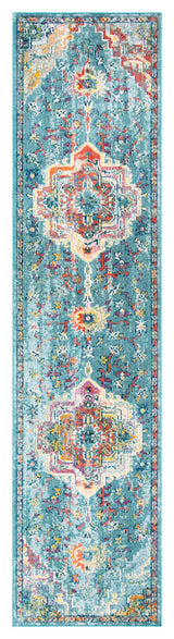 Safavieh Crystal CRS501J Rug, Teal/Orange, 2'2" X 15'