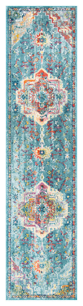 Safavieh Crystal CRS501J Rug, Teal/Orange, 2'2" X 15'