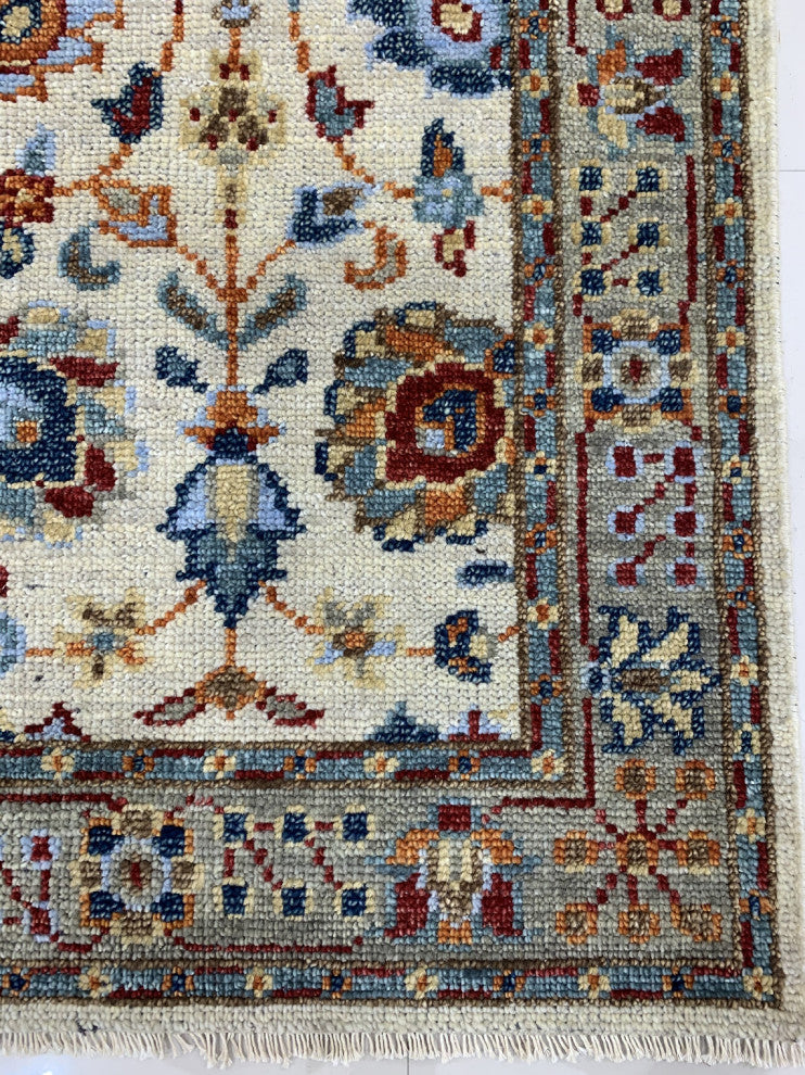 EORC Beige Hand Knotted Wool Bidjar Collection Rug, 6'x9'