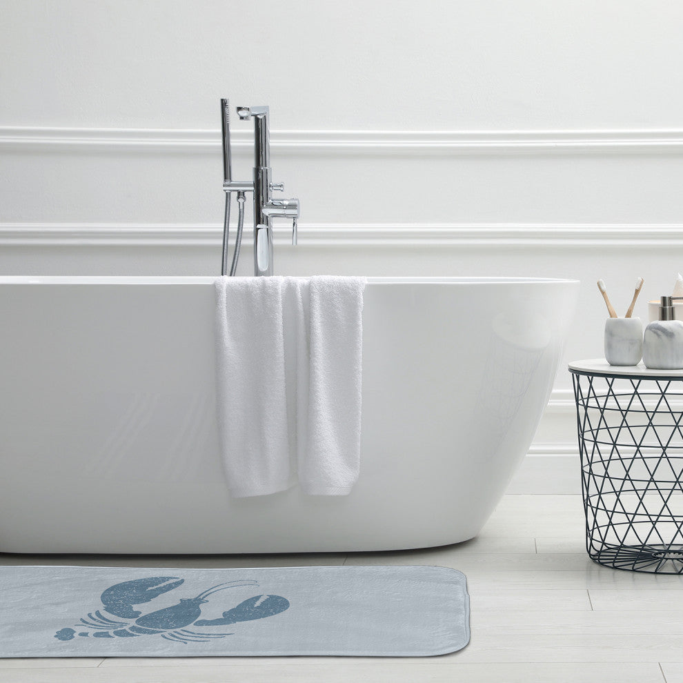 34" x 21" Lobster Bathmat, Dusty Smoke