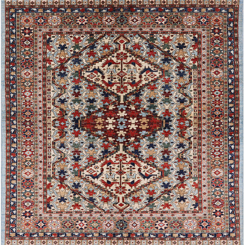 Ahgly Company Indoor Square Mid-Century Modern Area Rugs, 5' Square
