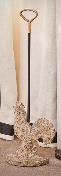 Rooster Doorstop, Antique White