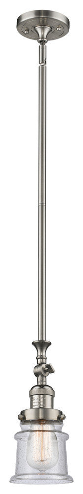 Small Canton 1-Light Mini Pendant, Brushed Satin Nickel, Seedy