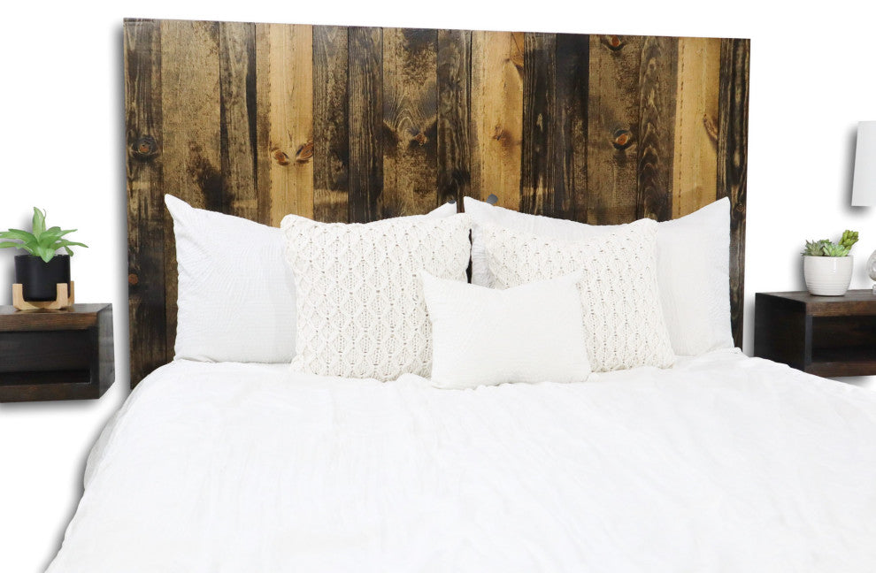 Handcrafted Headboard, Hanger Style, Dark Brown, King