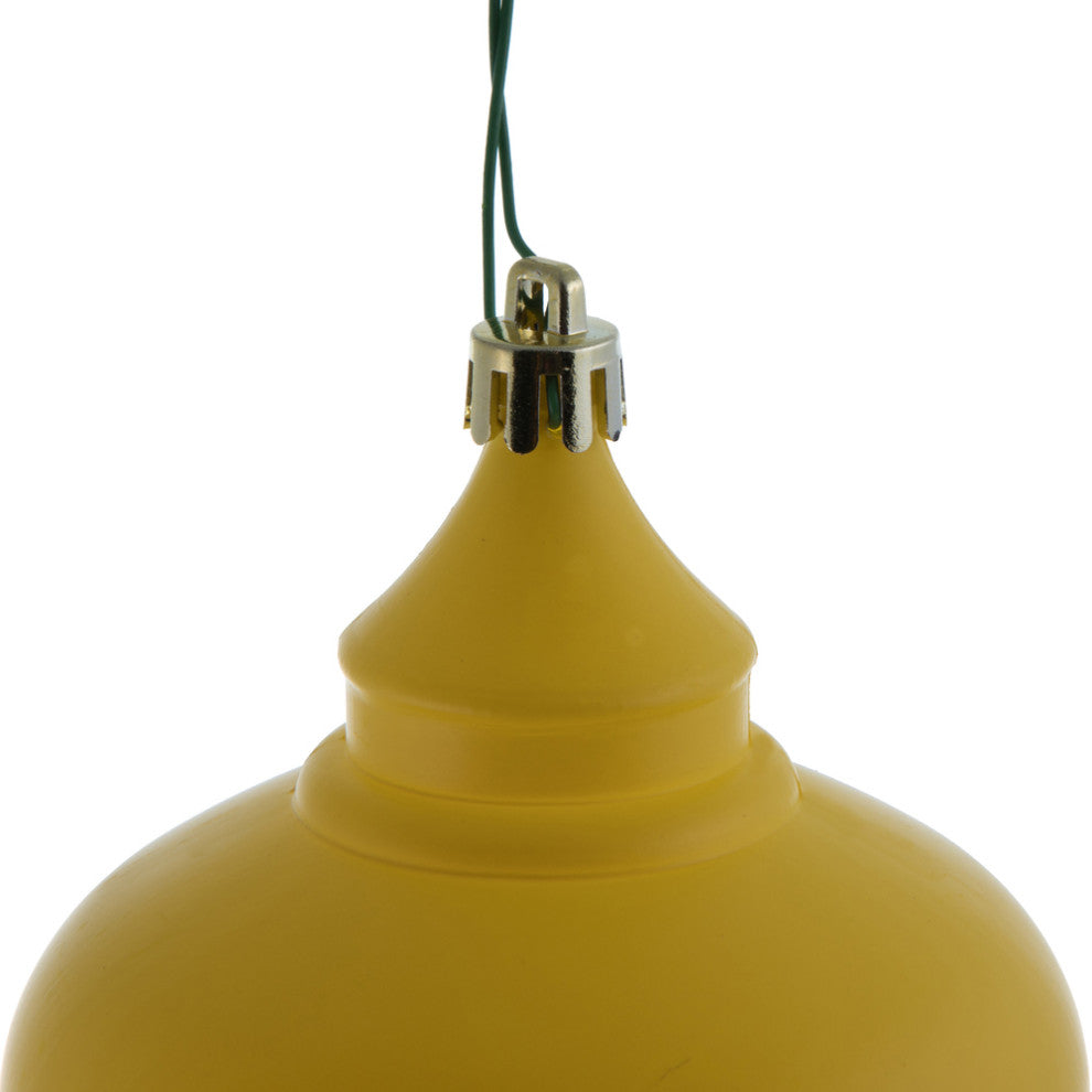 Vickerman N175078D 8" Yellow Matte Finial Ornament, Pack of 3