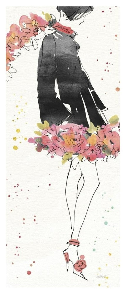 "Floral Fashion IV" Digital Paper Print by Anne Tavoletti, 18"x42"
