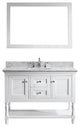 Virtu Julianna 48" Single Bathroom Vanity, White With Marble Top, With mirror