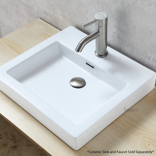 1-5/8" Push Pop-Up Drain Stopper With Overflow for Sink, Brushed Nickel