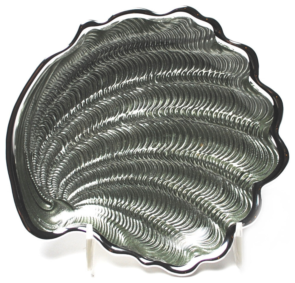 Conchiglia Tray Sage Green Silver