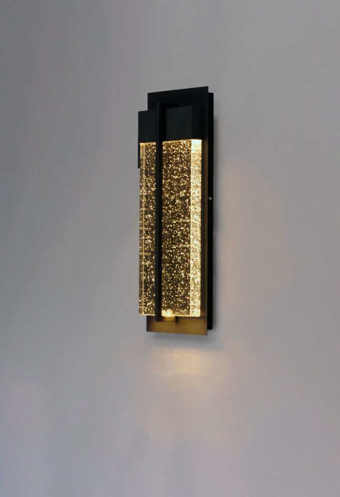 Maxim 56193 Cascade 16" LED Bubble Glass Wall Sconce - Black / Bubble Glass