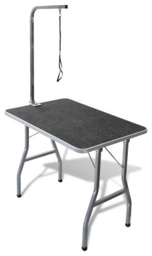 vidaXL Dog Grooming Table Adjustable Arm Foldable Dog Bath Table with 1 Loop