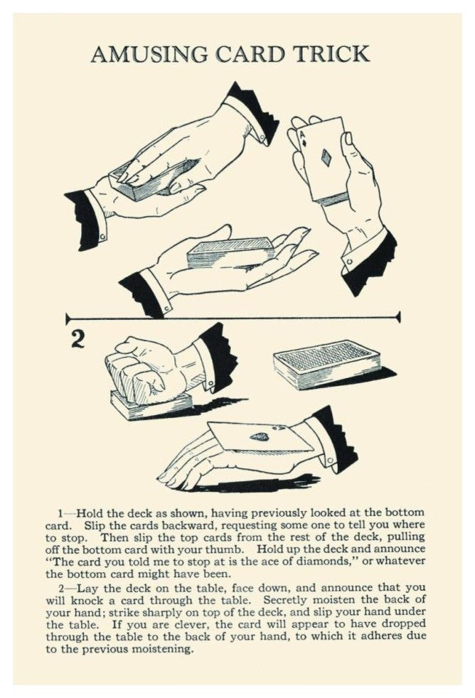 "Amusing Card Trick" Digital Paper Print by Retromagic, 26"x38"
