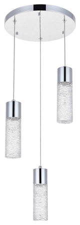 Chrome Finish 3-Light Led Pendant