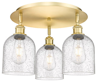 Ballston-Bella 3-Light 18" Flush Mount, Satin Gold, Seedy