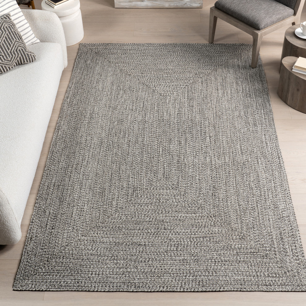 Nuloom Braided Lefebvre Indoor/Outdoor Area Rug, Salt And Pepper 8'x11'
