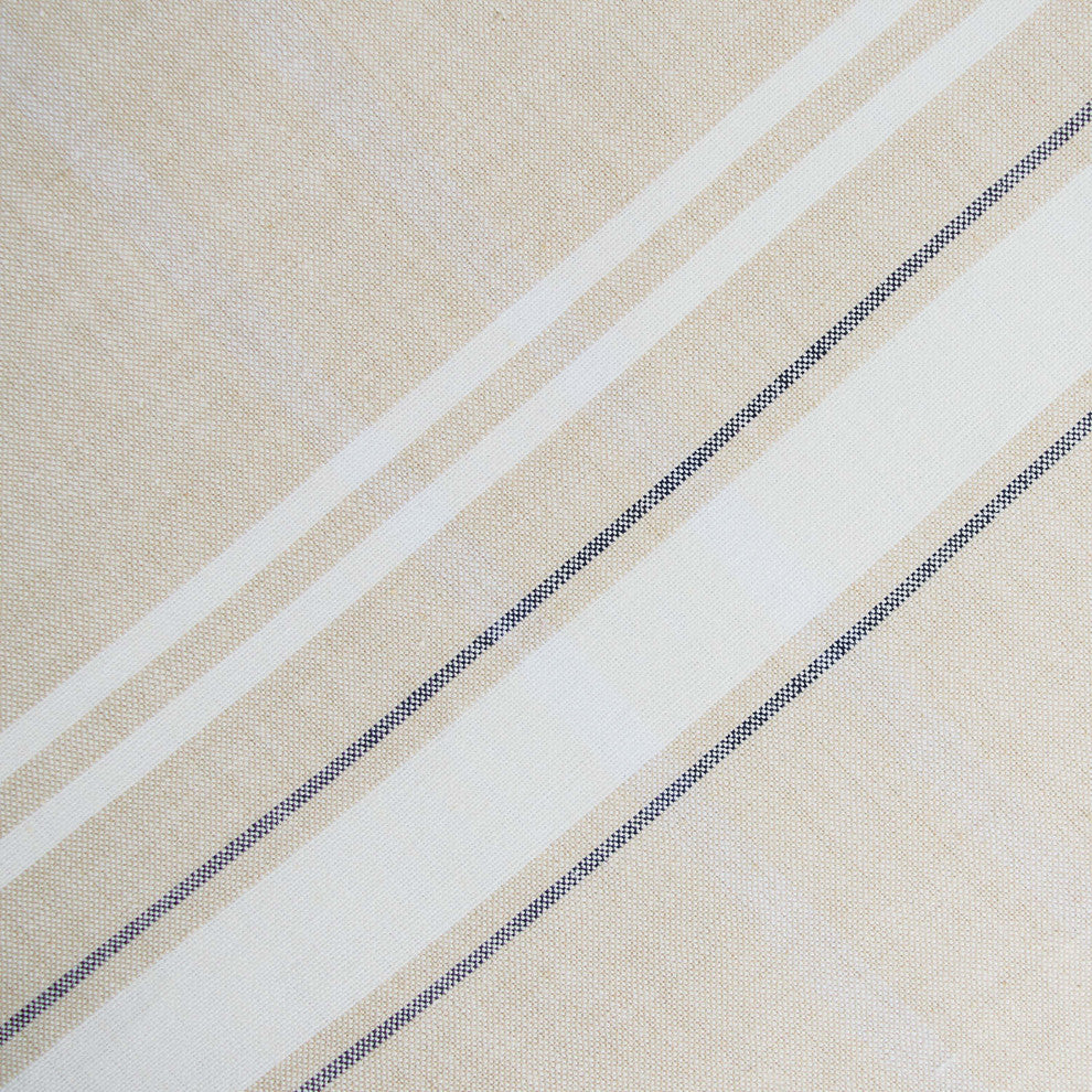 DII White French Stripe Tablecloth 70" Round