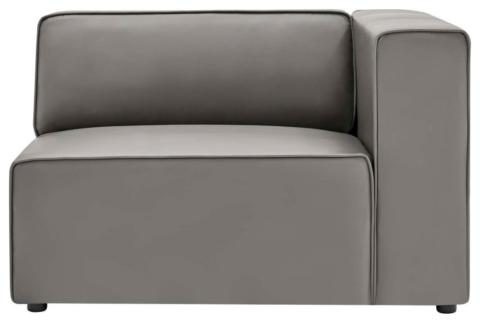 Armchair and Sofa Set, Faux Vegan Leather, Gray, Modern, Lounge Hospitality