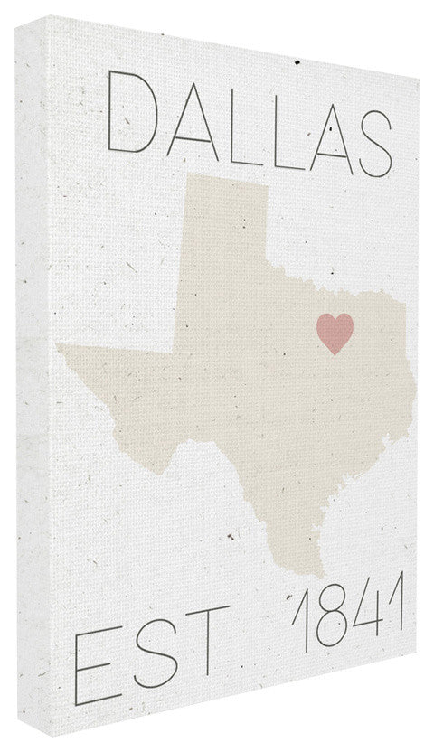 Dallas Est 1841, 16"x20", Stretched Canvas Wall Art