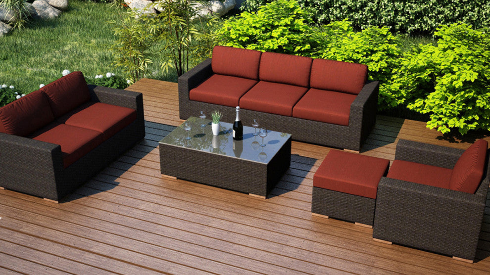Arden 5 Piece Sofa Set, Canvas Henna