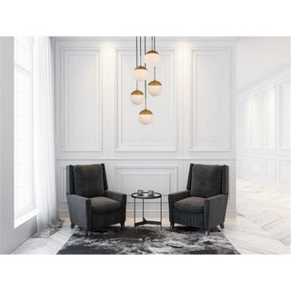 Living District Eclipse 5-Light Metal & Glass Pendant in Brass/Frosted White