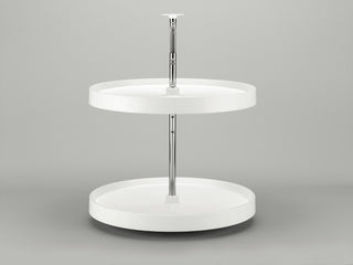 Polymer Full Circle 2-Shelf Lazy Susan for Corner Base Cabinets, White, 24"W