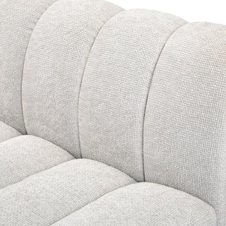 Quinn Chenille Upholstered 8-Piece L-Shaped Modular Sectional, Cream