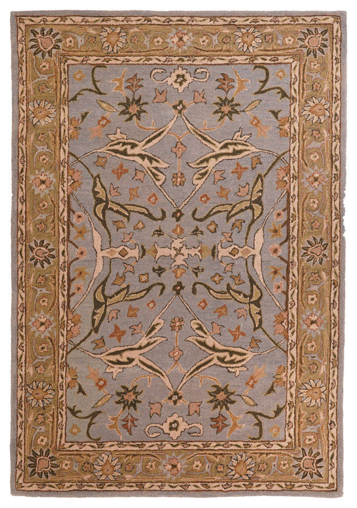 HAND TUFTED WOOL ECO-FRIENDLY AREA RUGS, Blue Green Color, Oriental Design