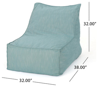 3 Ft Water Resistant Fabric Bean Bag Chair, Teal
