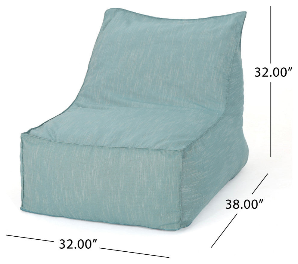 3 Ft Water Resistant Fabric Bean Bag Chair, Teal