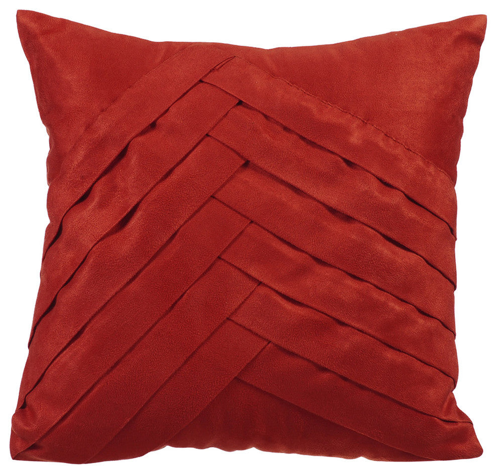 Orange Decorative Pillow Covers 18"x18" Suede Fabric, Rust No Limits No Lines