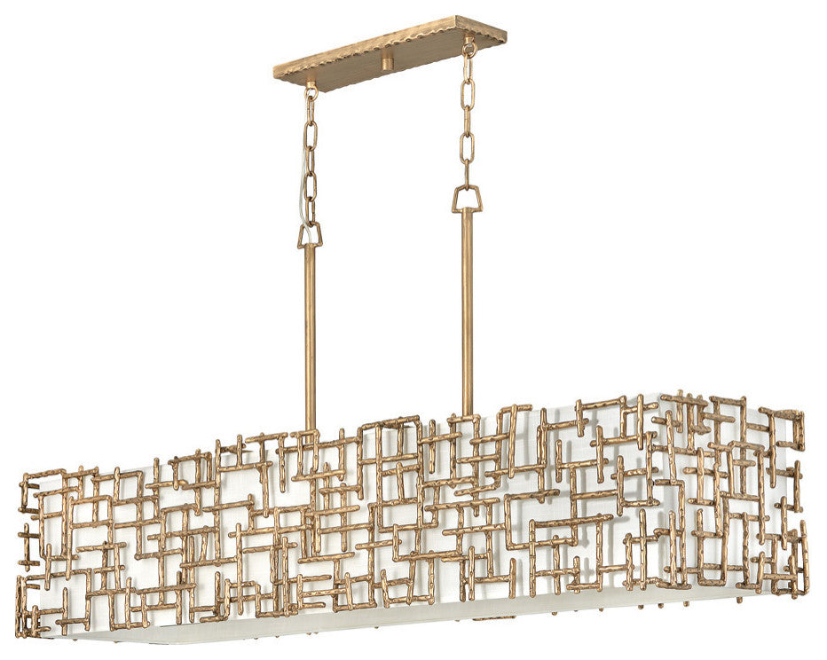 Fredrick Ramond Farrah Medium Eight Light Linear, Burnished Gold