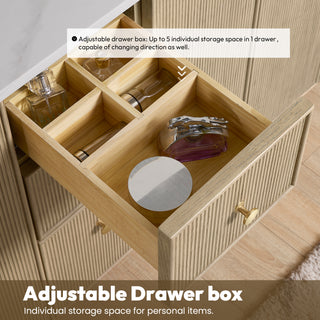 Oza Bath Vanity with Quartz Stone Top, Aged Natural Oak, 72", Double Vanity, No Mirror