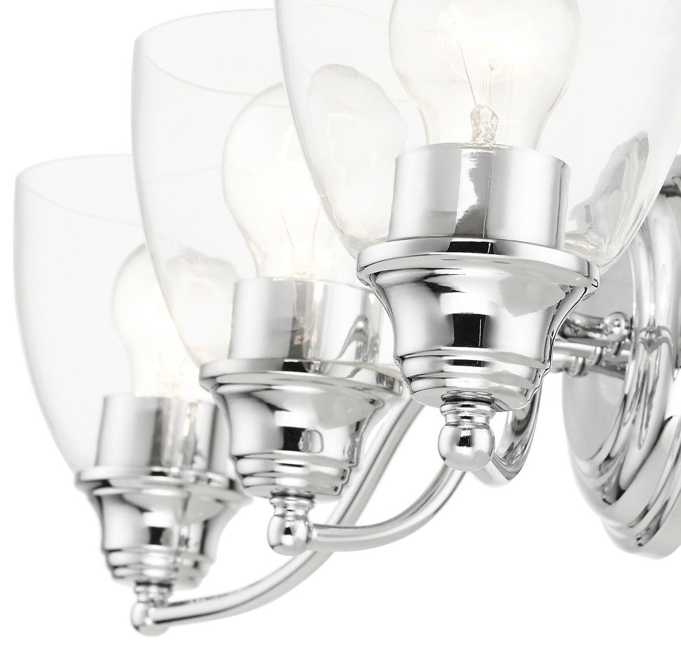 Polished Chrome Transitional, Colonial, Vanity Sconce
