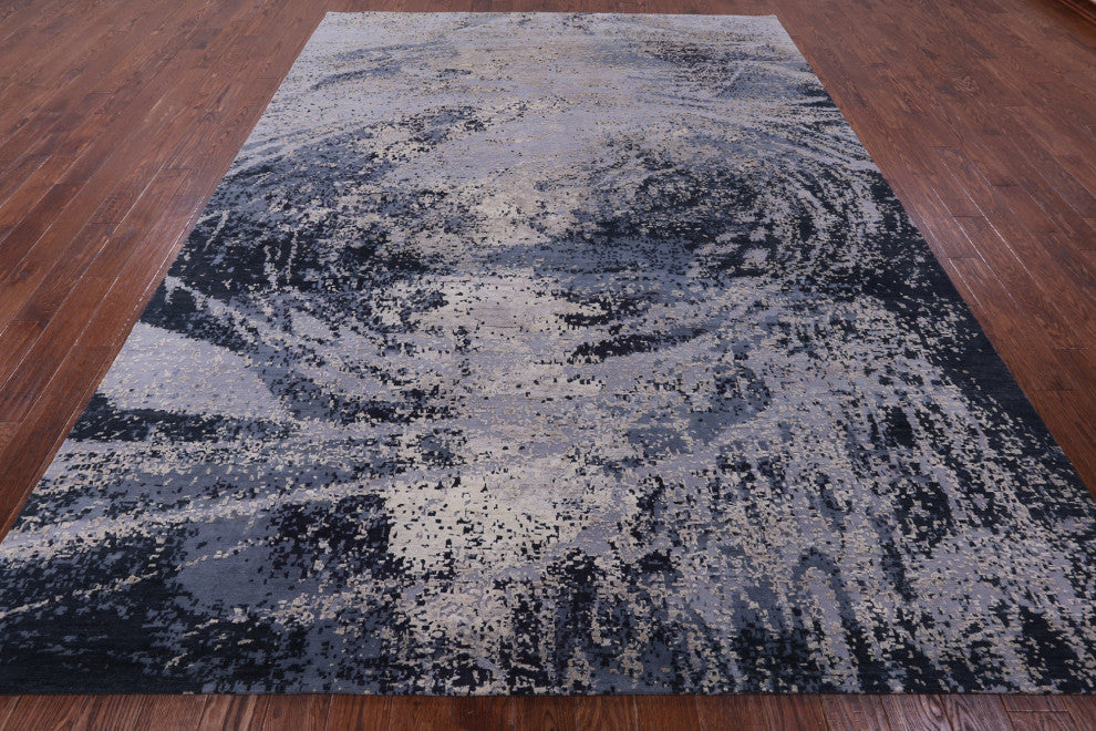 Wool & Silk Abstract Handmade Rug 8' 11" X 11' 11" - Q13073