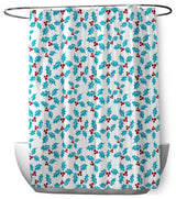 70"Wx73"L Holly Bush Shower Curtain, Turquoise
