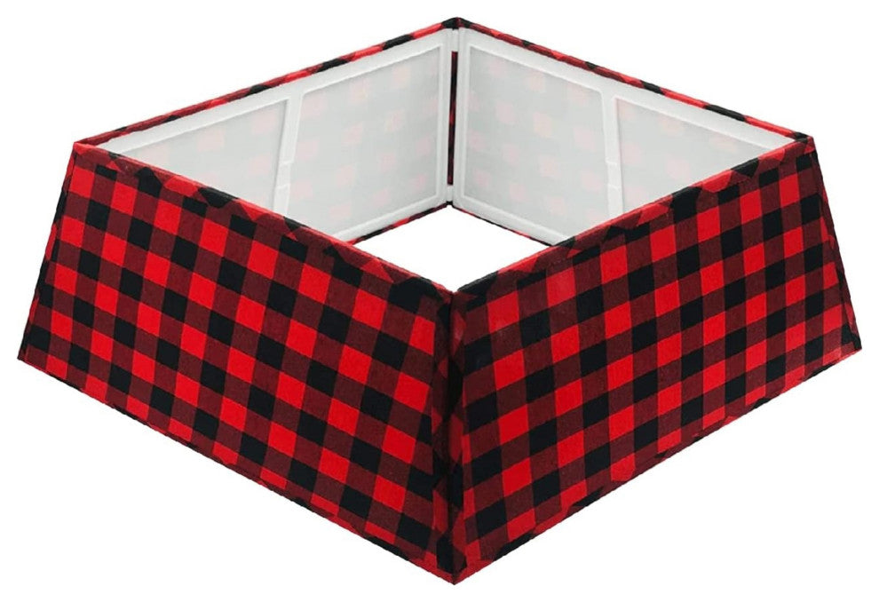 Tree Nest Contemporary Tree Skirt Christmas Tree Collar Basket, Plaid, 27.6"
