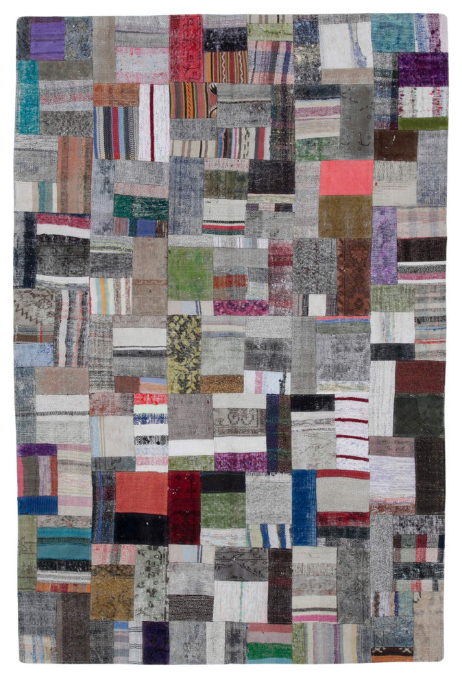 Rug N Carpet - Handmade Oriental 6' 7'' x 9' 11'' Rustic Patchwork Kilim Rug