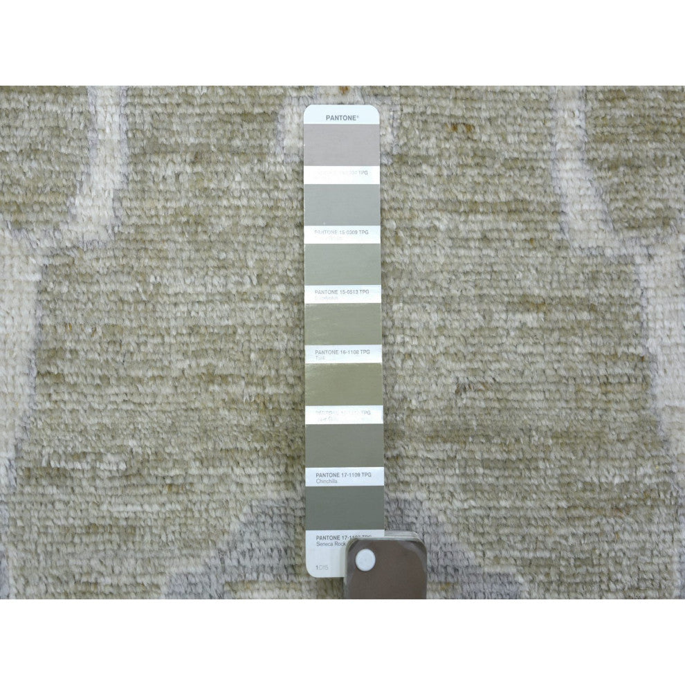 Gray Afghan Angora Oushak Supple Wool Hand Knotted Oversized Rug, 12'1"x15'5"