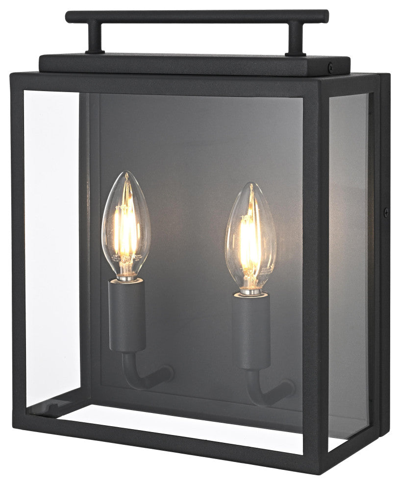Home Living 9" Outdoor Wall Sconce, Black