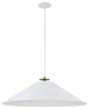 Matte White Contemporary Pendant With Aged Brass Metal