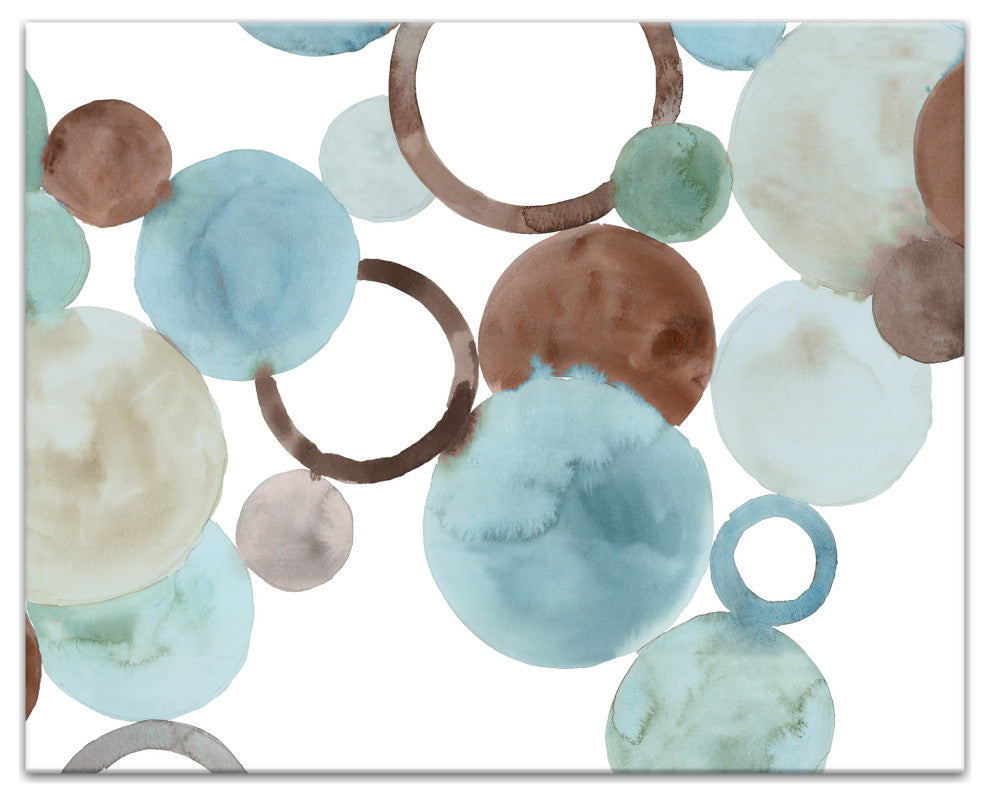 Abstract Watercolor Circles 16x20 Canvas Wall Art