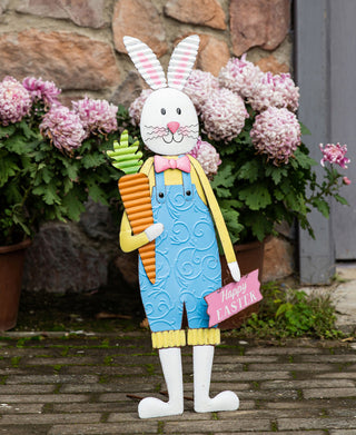 42'' Metal Easter Bunny On Bicycle Yard Stake