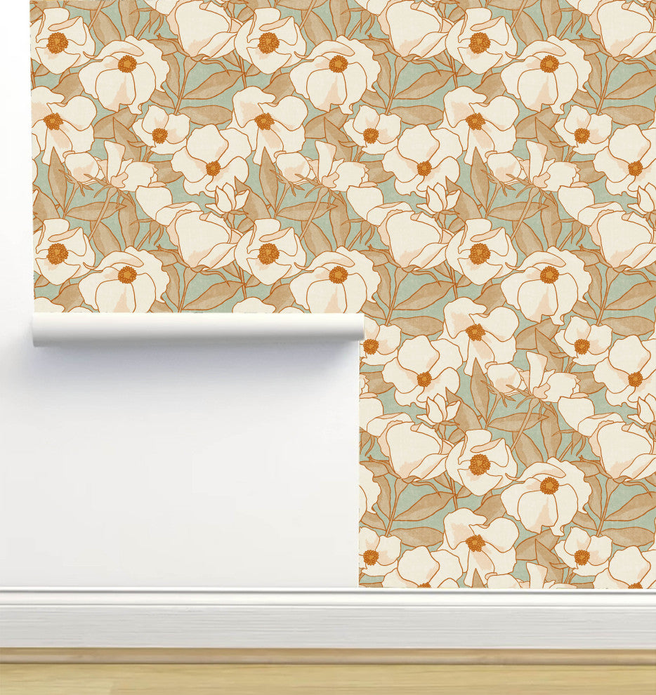 Carolina Green and White Wallpaper, 24"x72"