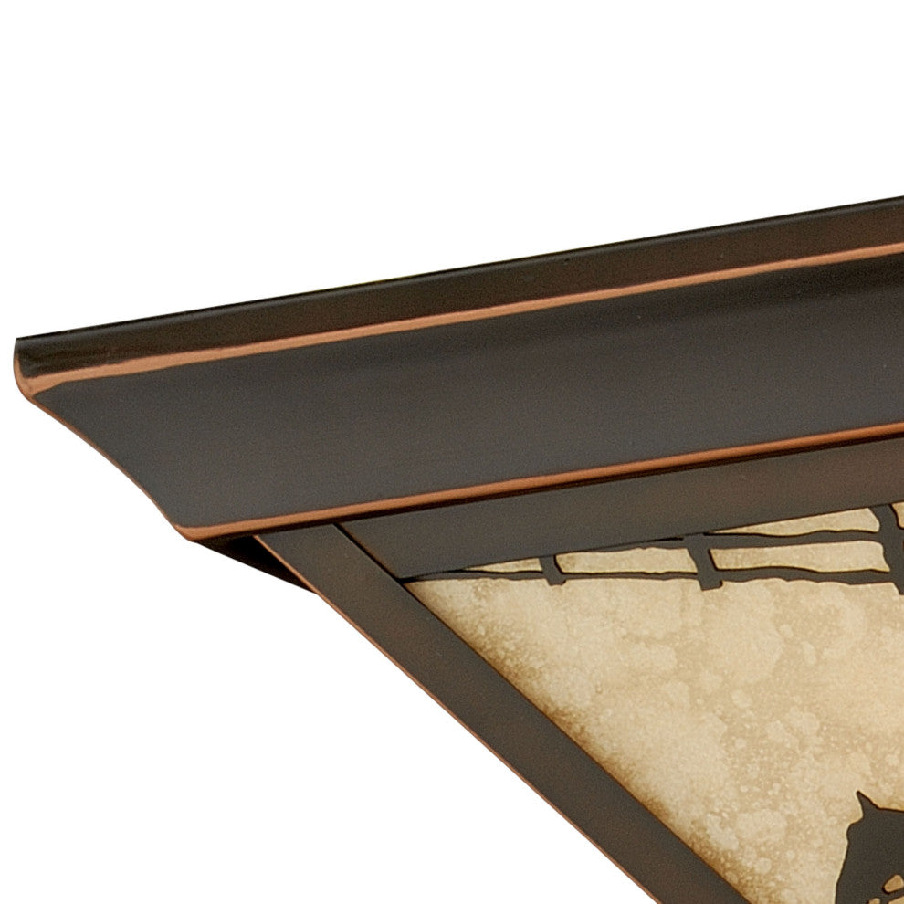 Trail 14" Horse Outdoor Flush Mount Ceiling Light Burnished Bronze