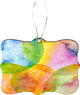 Colorful Circular Watercolor Design Rectangle Christmas Tree Ornament