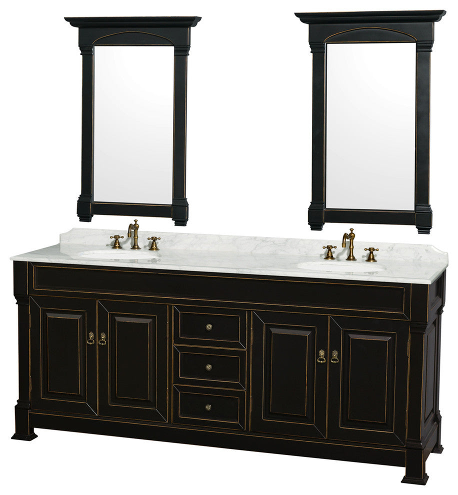 Andover Double Bathroom Vanity With Mirrors, 80"