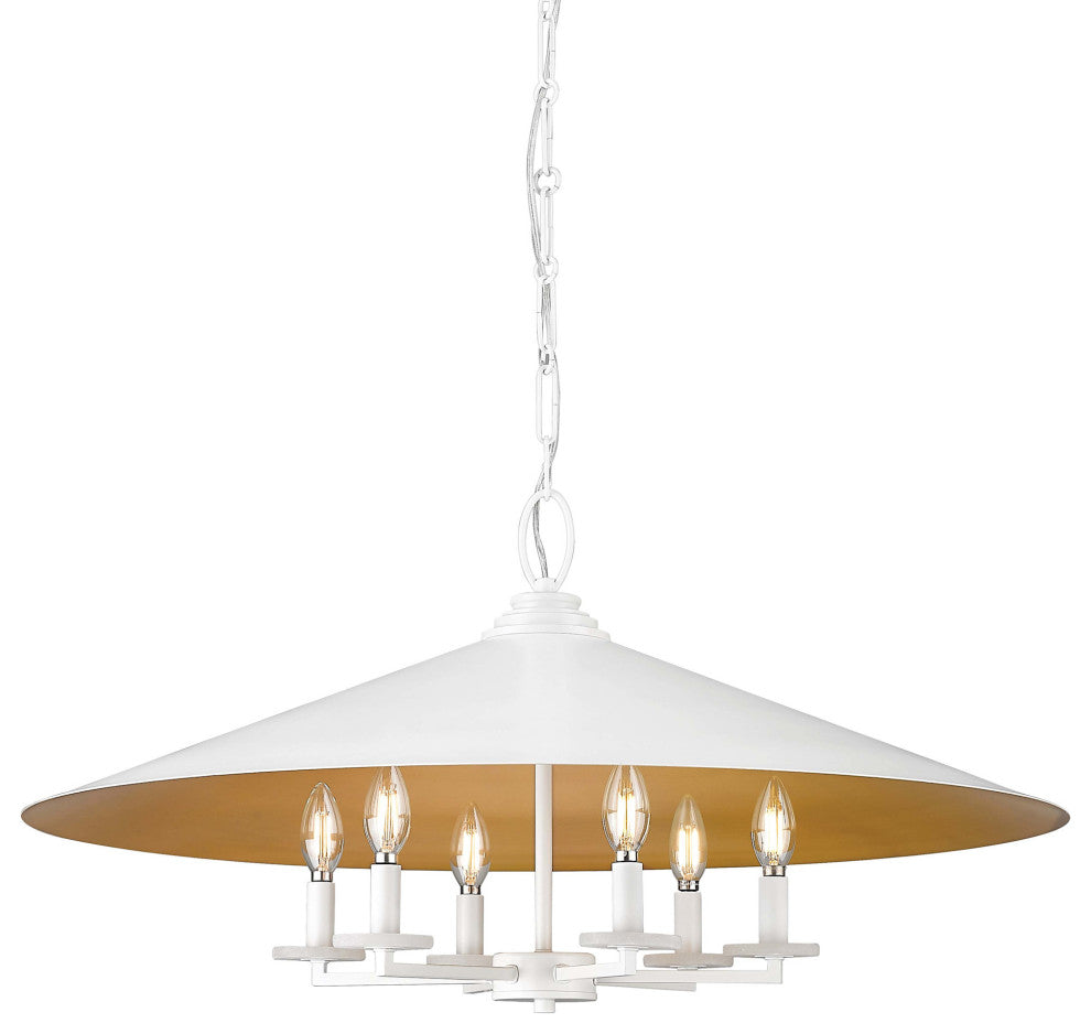 Z-Lite 1953-32 Rialto 6 Light 32"W Pendant - Matte White
