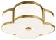 Chandler, 16" Flush Mount, Aged Brass Finish, Glass Shade